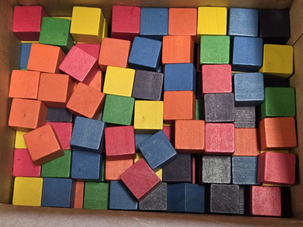 School. Homeschooling. Colorful Wooden Blocks