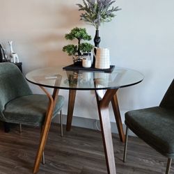 Glass And Wood Dining Table