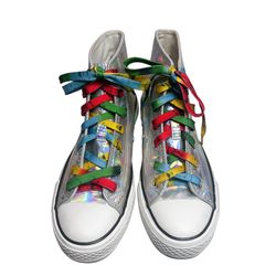 Heidi Klum for ESMARA holographic high-top sneakers 