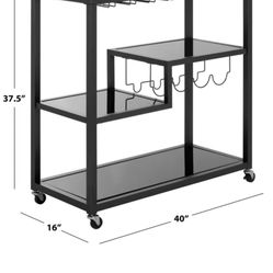 Rolling Bar Cart- Gray