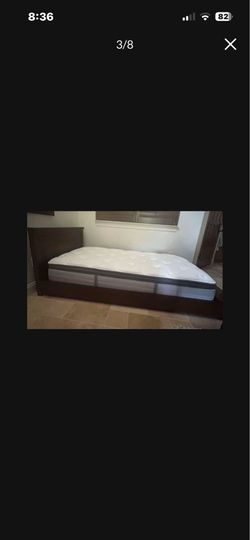 TWIN Bed Low Profile Bed Frame  Includes  high Quality  Mattress Pottery Barn Brand