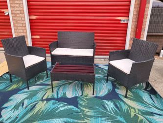 4 piece patio wicker set. Read the description below