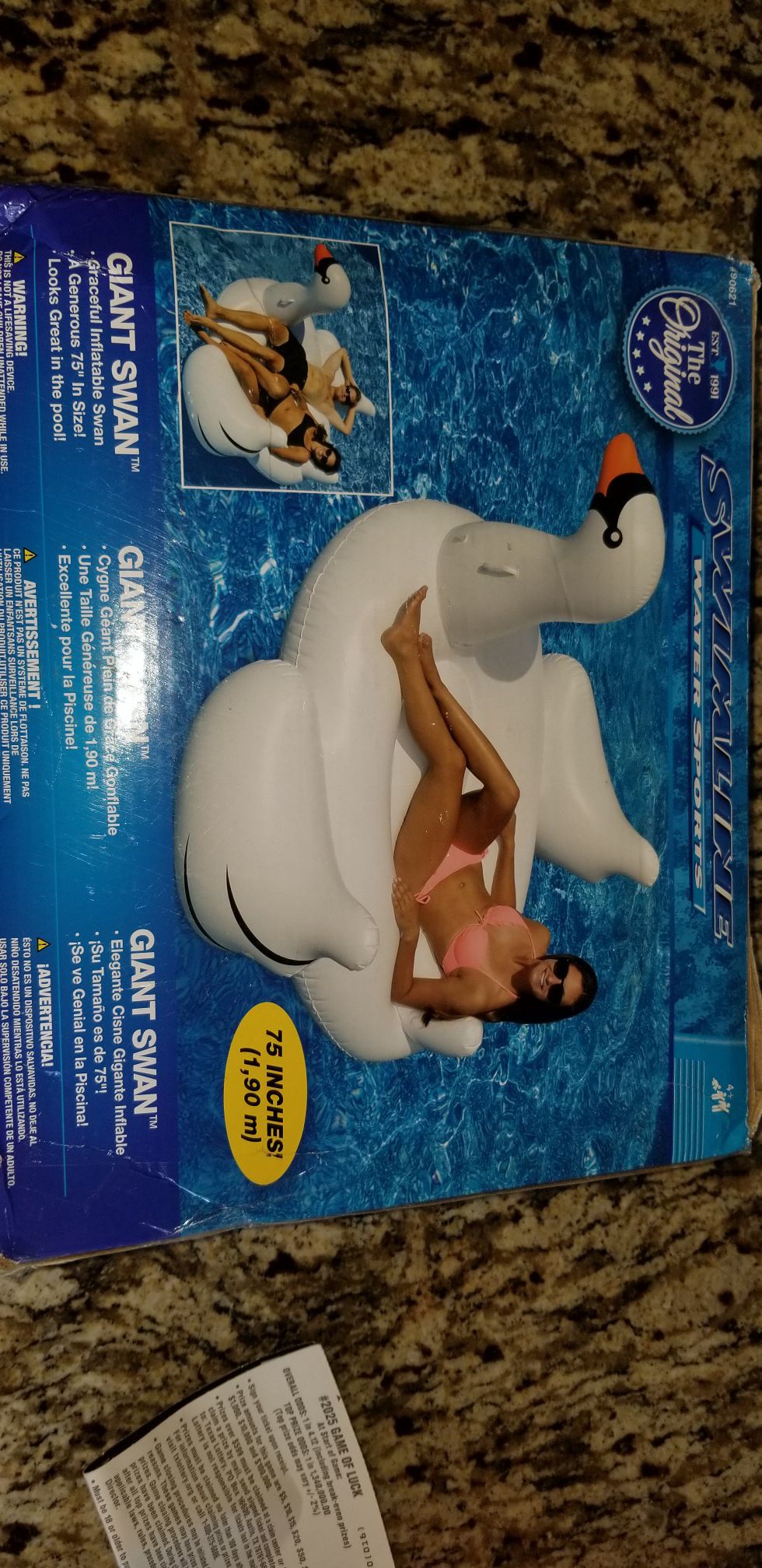 75 inch adult swan float!! Brand new in box