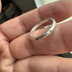 Tiffany & Co Diamond Ring Silver Peretti Stacking Band Sz 6 Gift Love Statement