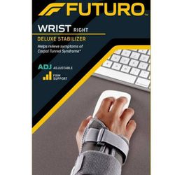 FUTURO Deluxe Wrist Stabilizer Right Hand Adjustable Firm Support Grey

