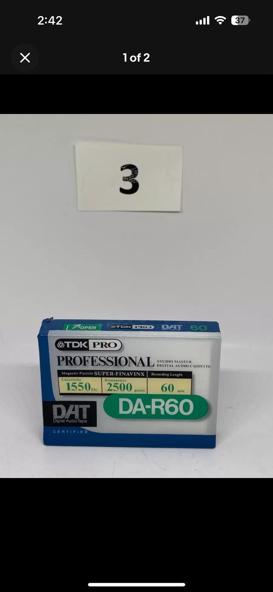 TDK Pro DA-R60 Studio Master DAT Recording Tapes 60 Mins New Sealed 1 Tape
