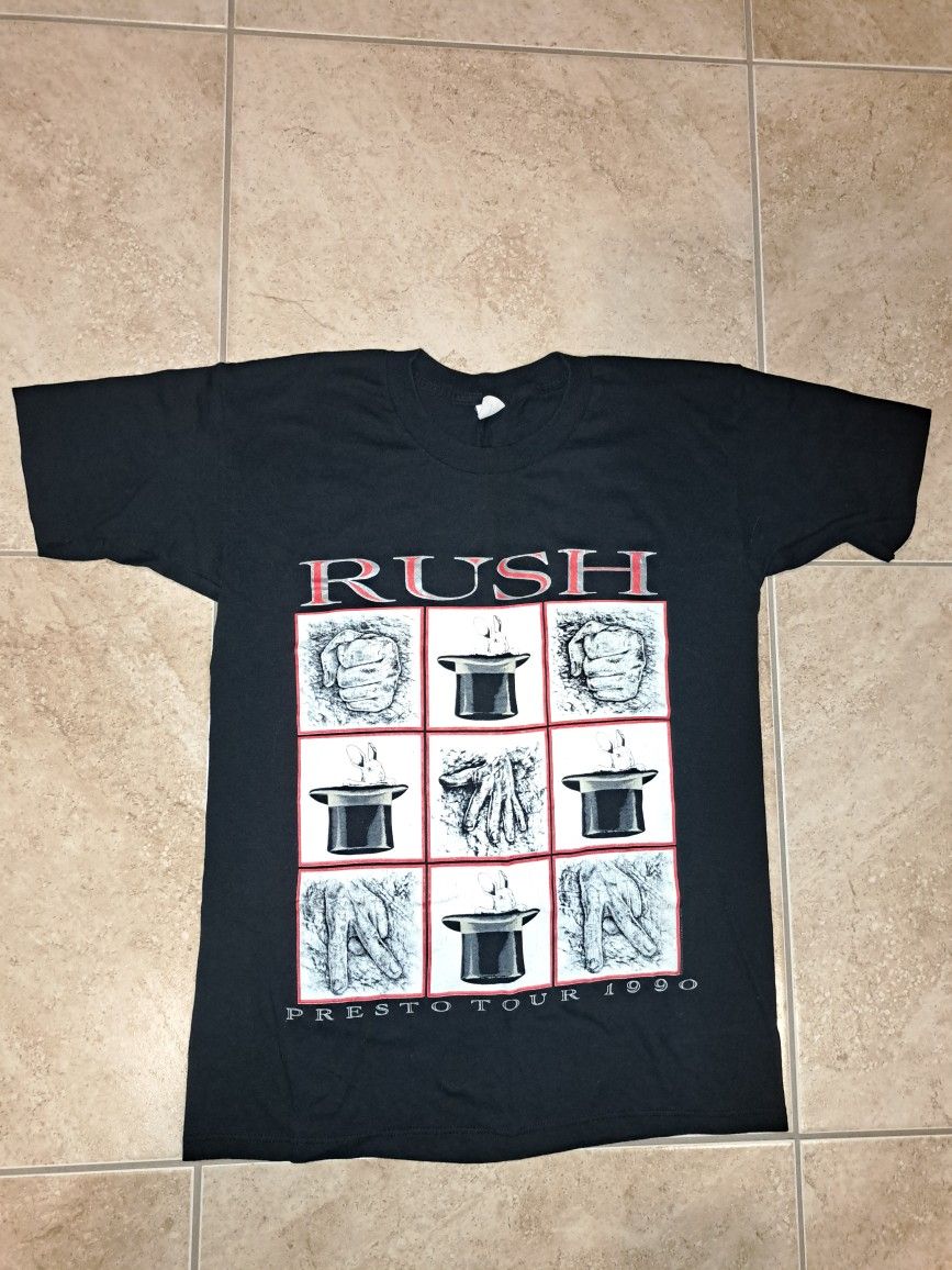 Rush Vintage T Shirt 1990 Presto Tour Concert Cities Rock Band LP Cover