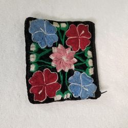 Womens little pouch velvet embroidered bag