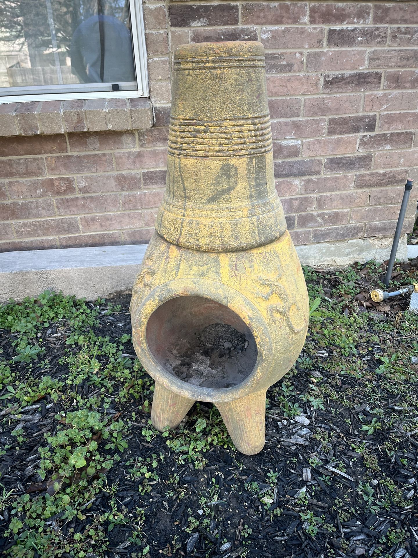 Clay Chiminea Lizards