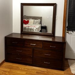 Bedroom dresser with mirror