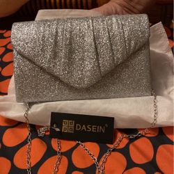 Silver Dress Purse, Brand New