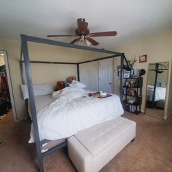 Grey KING Size canopy BedFrame