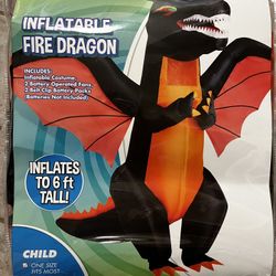 Spirit  Halloween inflatable Fire Dragon Child Costume