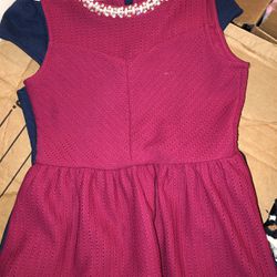 EUC Like New Monteau Girls tea Length Easter Wedding party dress RED & BLUE Size 12