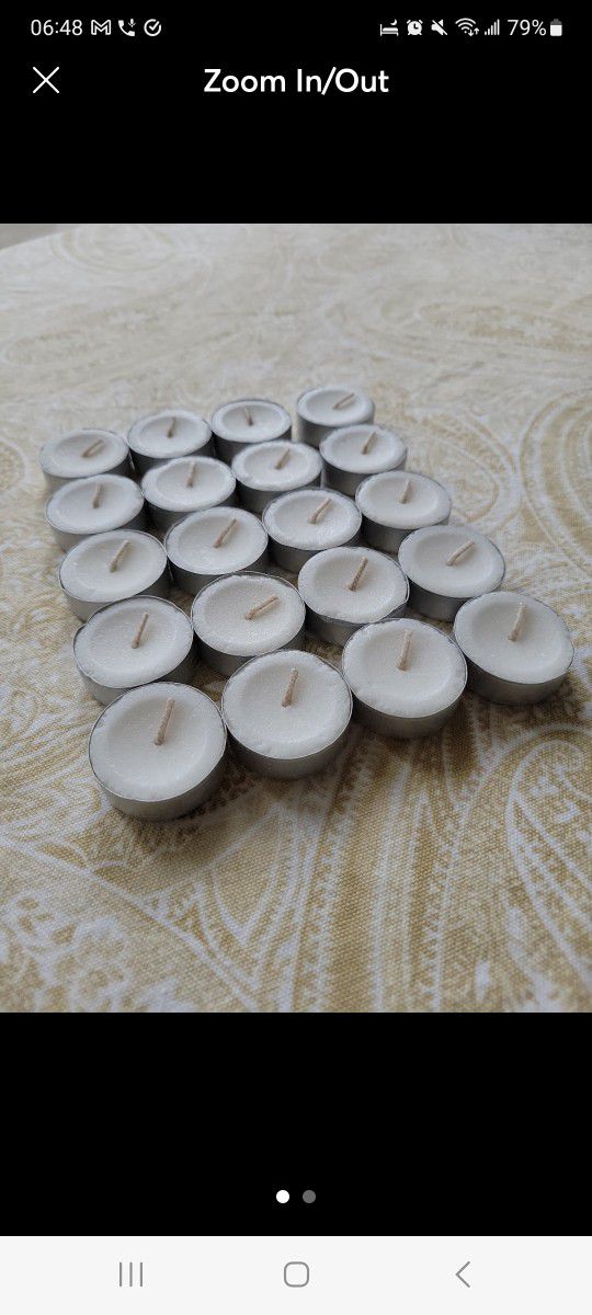 NEW white unscented indoor/outdoor tea light candles 20 pc