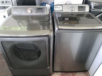 New Samsung top load washer and gas dryer set with 6 months warranty