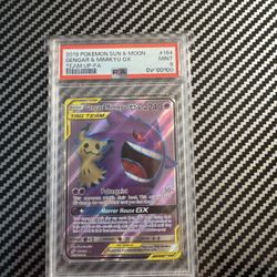 2019 Pokemon Sun & Moon Team Up Gengar & Mimikyu Gx #164 PSA 9