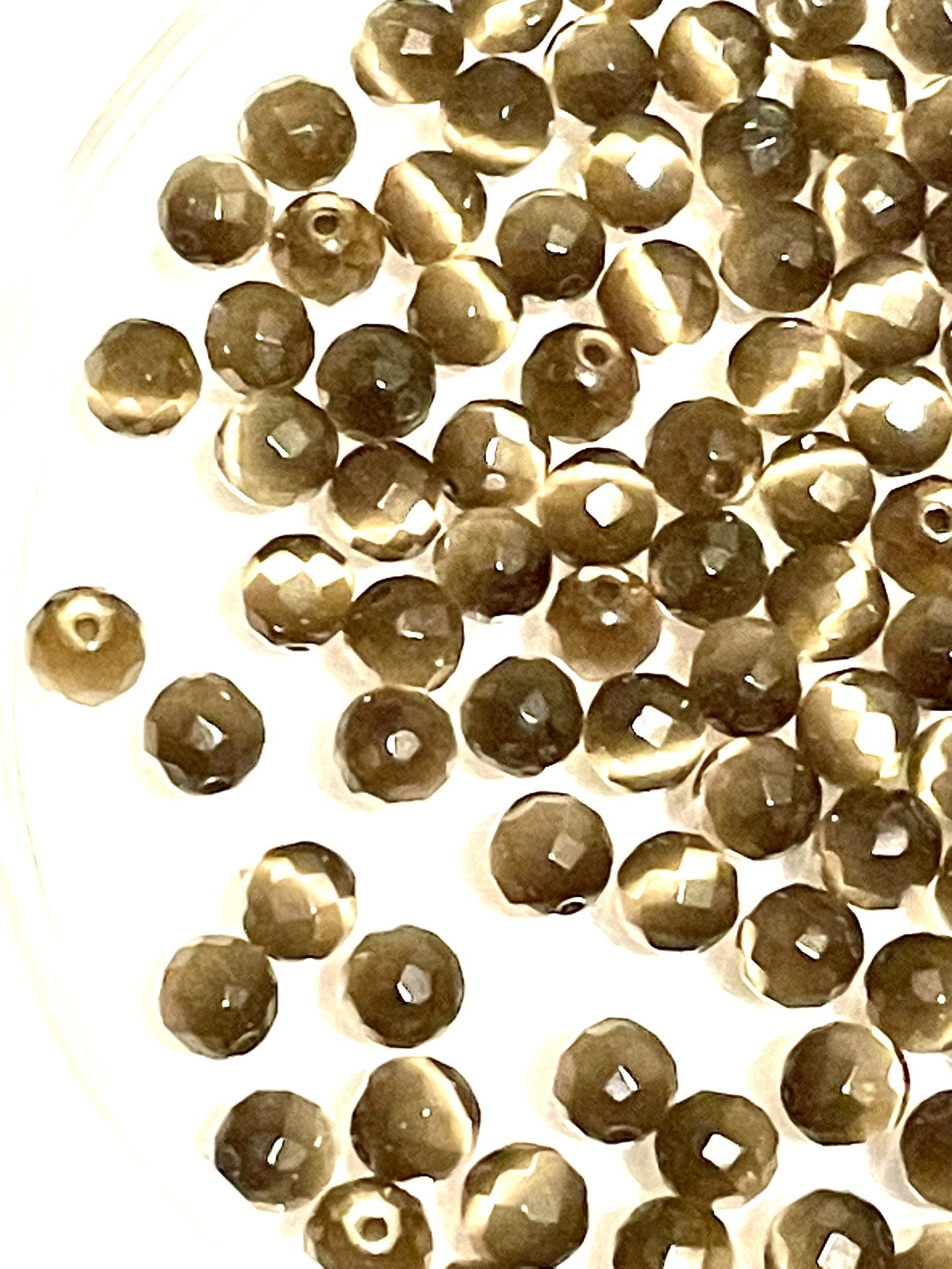 Lot Of Faceted Fiber Optic Beads