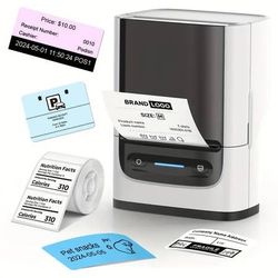 new Portable Label Maker Machine, 2 Inch Thermal Label Printer Suitable For Small Business, Address, Logo, Clothing, Support Various Size Labels, Whit