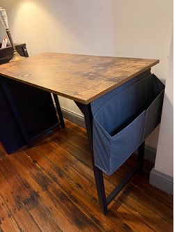 43” Modern Rustic Writing Desk/Home Office Desk with Side Storage