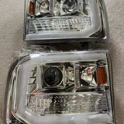 2PR SPEC- D Tuning Chrome Projector Headlights for 1(contact info removed) Ford F-250+