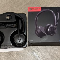 Wireless Headset with Mic for Work, Bluetooth Headset with Noise Canceling Microphone & HI-FI Stereo Sound, 65 Hrs Working Time, Wireless Headset for 
