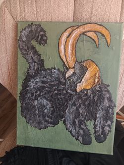 Loki Cat Fabric Art
