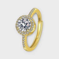 Moissanite Halo Ring 2 Ct