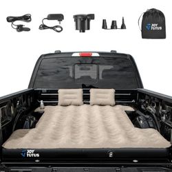 JOYTUTUS Truck Bed Air Mattress for 6-6.5Ft, Full Size Inflatable Air Mattress Short Truck Beds for Outdoor Camping, Truck Tent Accessories with Pump,