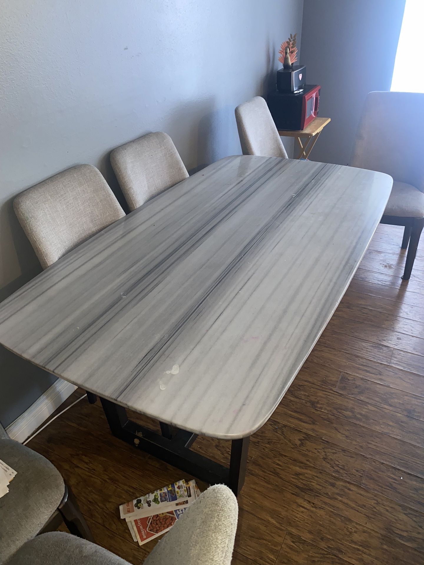 Blue gray marble Table