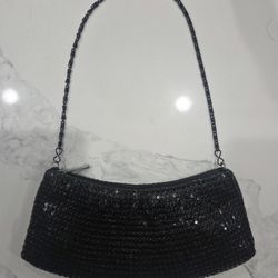 Black Sequined Cocktail Purse Mini Bag