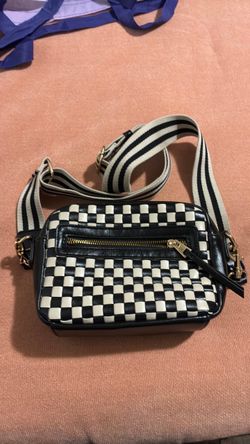 Black and cream purse