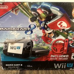 Nintendo Wii U Mario Kart 8 Deluxe 32GB Handheld System Console Bundle