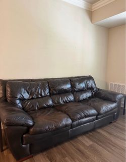 Dark Brown Leather Couch