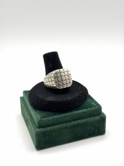 .925 Sterling Silver Puzzle Face Ring Sz. 9