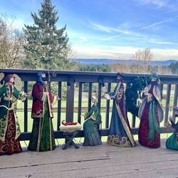 Nativity Seven Holy Figurines LARGE  Set  Bombay Company CHRISTMAS 