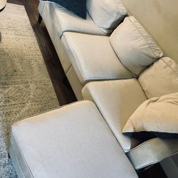Light Beige Sectional Sofa with Chaise