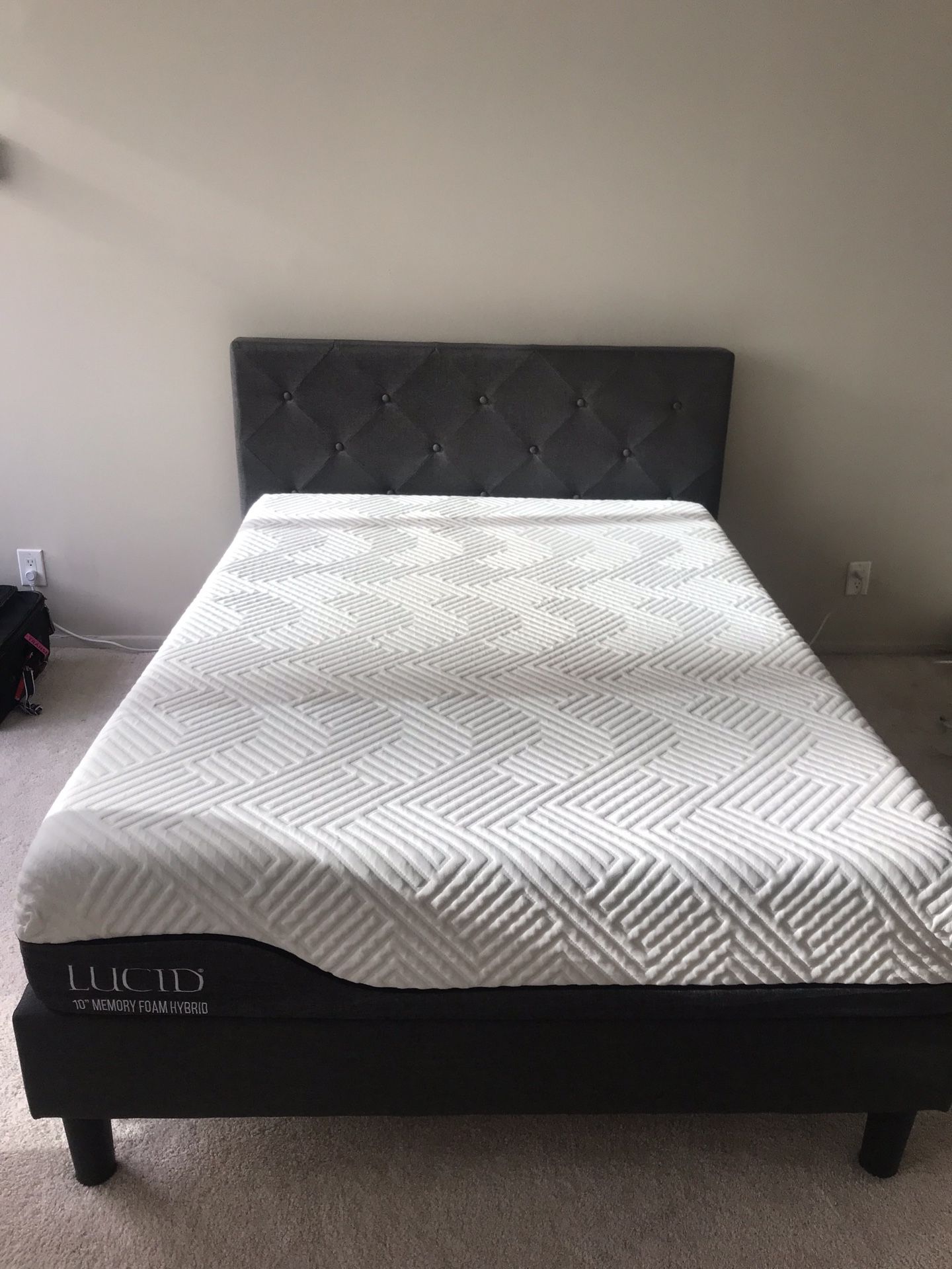 Queen-size mattress and bed frame