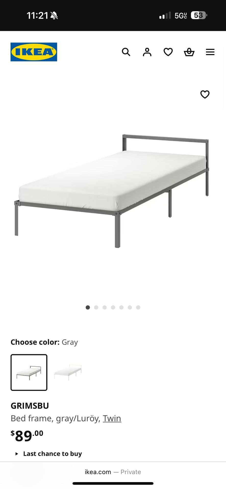 IKEA GRIMSBU Twin Bed Frame 
