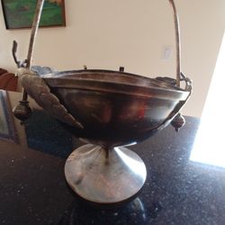 Vintage. Basket Silverplate. Cesta Enchapada En Plata.