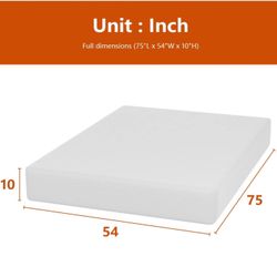 OFFERS WELCOME! Brand new, Unopened 10 Inch Size Full Memory Foam Mattress 