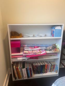 White Bookshelf- Great for College Apartment or Dorm Storage