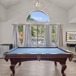 8” Slate Pool Table With Custom Wood Table Top For Dining 