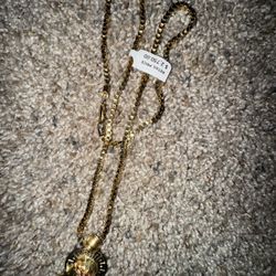 Gold Chain And Pendant 14k