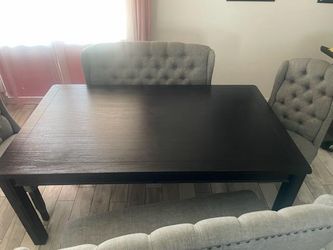 Table + 6 Upholstered Chairs