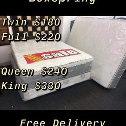 Huge sale for Mattress And Box Twin size mattress and box 150.$ full 190$ Queen 200$ king 290$. free delivery free set up 708….289…7715… cash or Zelle
