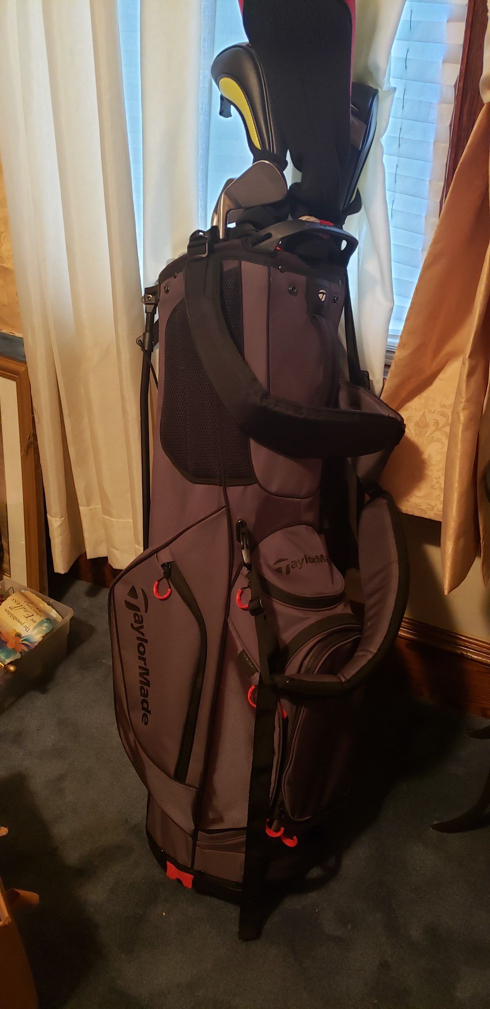 Golf bag, clubs with covers