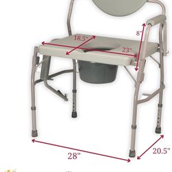 Homecraft Deluxe Bariatric Drop Arm Commode, 1000 Pound Weight Capacity, Adjustable Height Bedside or Over-the-Toilet Commode