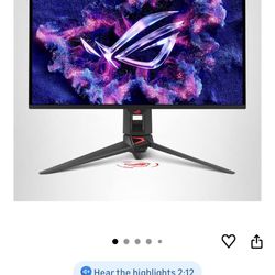 ASUS ROG Swift 27” 4K QD-OLED Gaming Monitor (PG27UCDM) - 240Hz