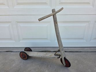 Vintage Wood ABC Stepke Vero Kids Small Sidewalk 3 Wheeled Scooter